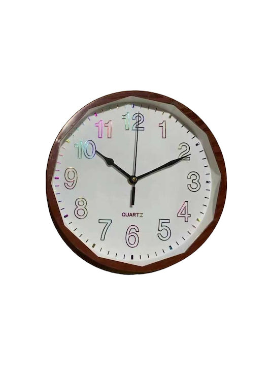 Ρολόι Τοίχου Ξύλινο Light Brown Ø26cm