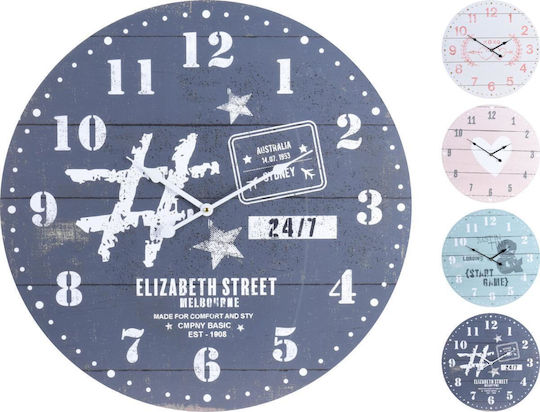 Excellent Houseware Wall Clock Wooden White 55x56.5cm