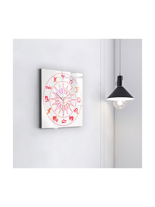 Tulup Silent Ceas de Perete Sticlă Alb 30x30cm