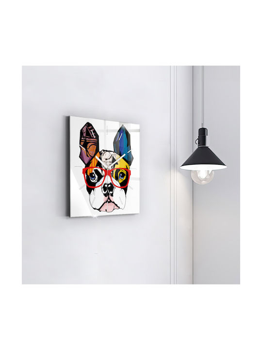 Tulup Silent Ceas de Perete Sticlă Multicolor 30x30cm