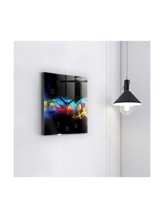 Tulup Silent Wall Clock Glass Multicolour 30x30cm