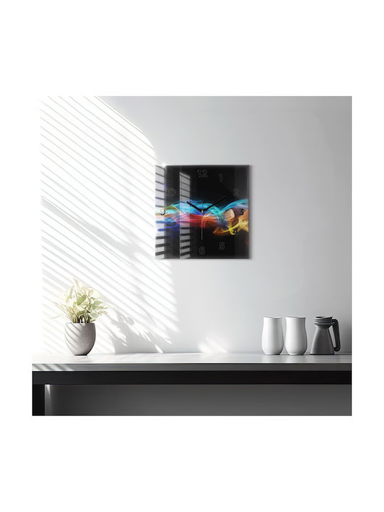 Tulup Silent Wall Clock Glass Multicolour 30x30cm