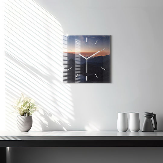 Tulup Silent Wall Clock Glass Blue 30x30cm