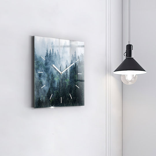 Tulup Тих режим Стенен часовник Стъкло Зелен 30x30см