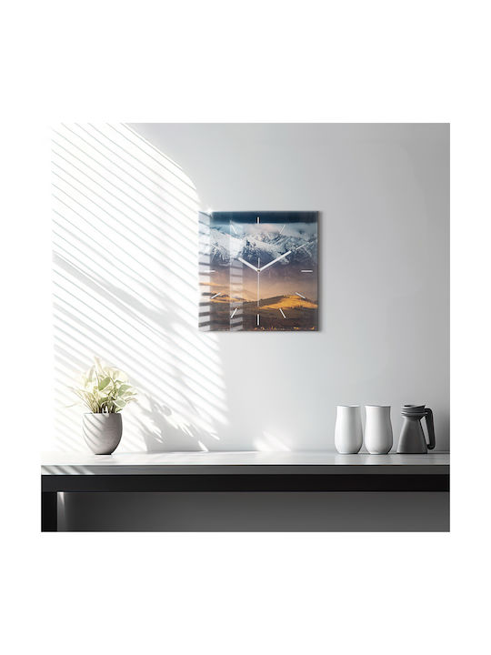 Tulup Тих режим Стенен часовник Стъкло Бял 30x30см