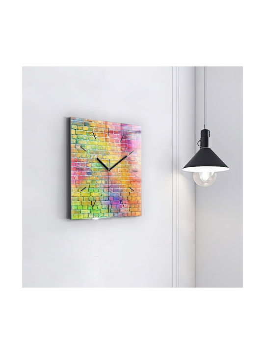 Tulup Тих режим Стенен часовник Стъкло Многоцветен 30x30см