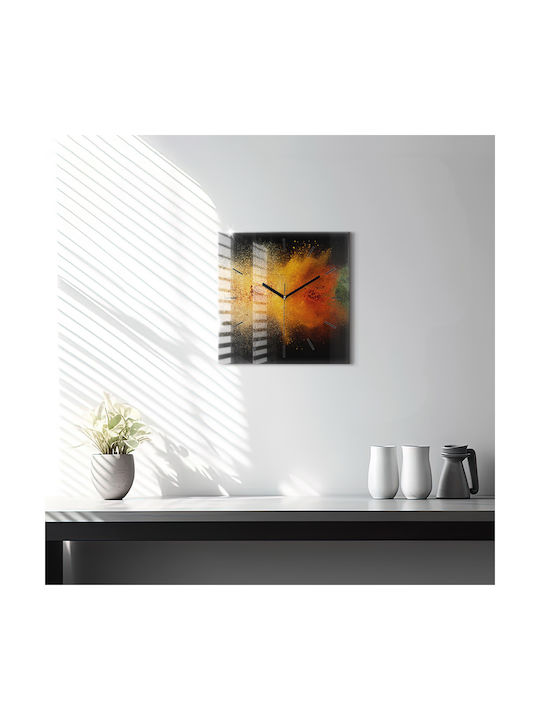 Tulup Тих режим Стенен часовник Стъкло Многоцветен 30x30см