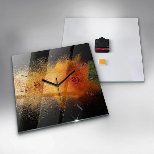 Tulup Silent Wall Clock Glass Multicolour 30x30cm