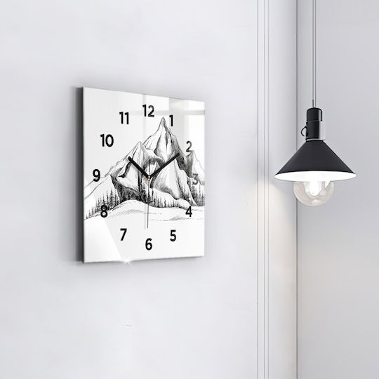 Tulup Αθόρυβο Ρολόι Τοίχου Γυάλινο Λευκό 30x30cm