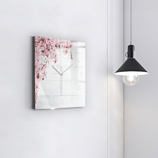 Tulup Silent Ceas de Perete Sticlă Multicolor 30x30cm