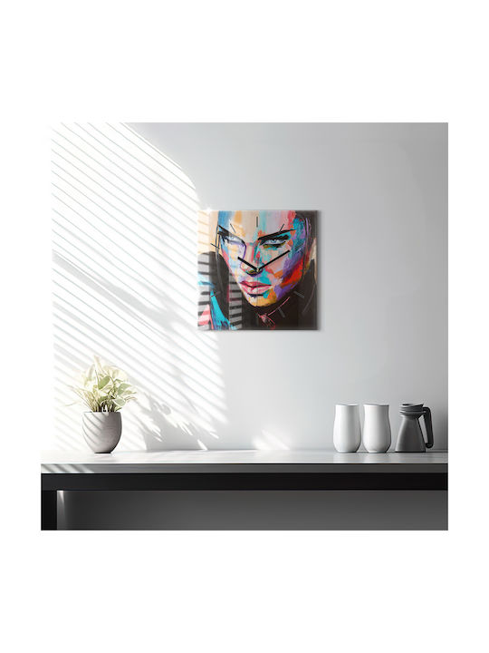 Tulup Тих режим Стенен часовник Стъкло Многоцветен 30x30см