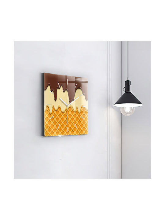 Tulup Silent Ceas de Perete Sticlă Multicolor 30x30cm
