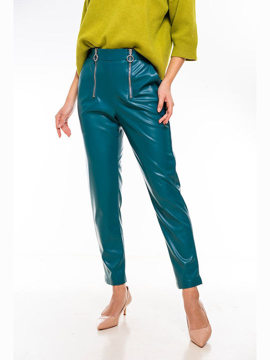 Hazel Pantaloni Dama Hazel Verde Costum în Linie Tapered