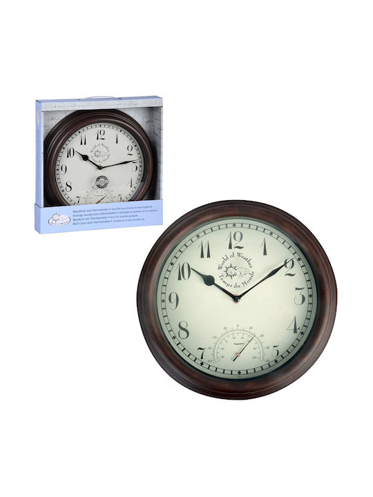 Esschert Design Винтидж Часовник На Стена Пластмасов Бронзов 30x5.1см