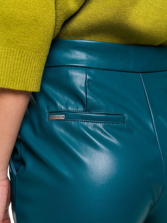 Hazel Pantaloni Dama Hazel Verde Costum în Linie Tapered