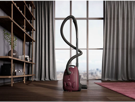AEG Clean 5000 Ηλεκτρική Σκούπα 750W με Σακούλα 2.1lt Dark Red