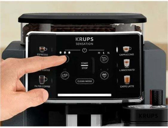 Krups Sensation Автоматична Еспресо Кафемашина 1450W Налягане 15bar с Мелачка за Кафе EA912B10