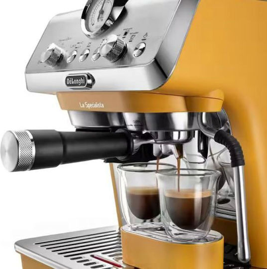 De'Longhi La Specialista Arte Αυτόματη Μηχανή Espresso 1400W Πίεσης 15bar με Μύλο Άλεσης Κίτρινη EC9155.YE