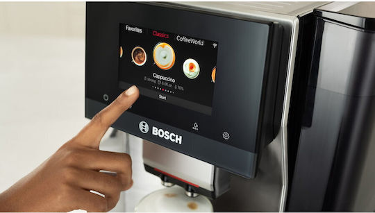 Bosch Automat de Espresso Presiune 19bar cu Wi-Fi Neagră TQE80703