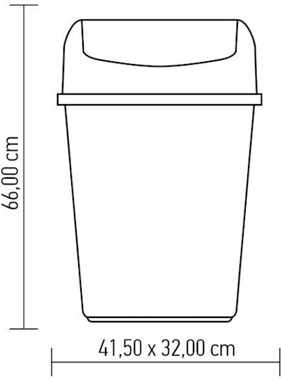Cyclops Plastic Waste Bin with Oscillating Lid Yellow 55lt