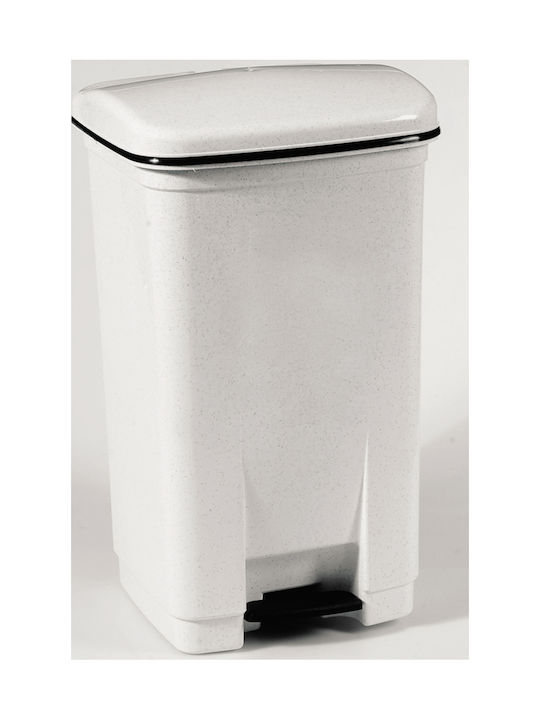 Viomes Waste Bin Waste Plastic with Pedal White 40lt 1pcs
