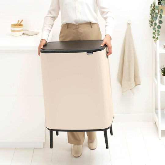 Brabantia Кошче Bo Touch за Боклук Пластмасово Тласък 60л Бежово