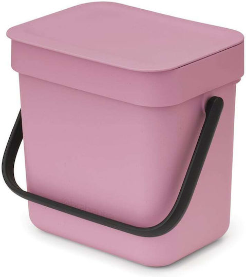 Brabantia Κάδος Sort & Go Απορριμμάτων Πλαστικός με Αιωρούμενο Καπάκι Ροζ 3lt