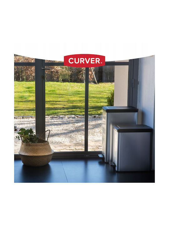 Curver Bin Κάδος Απορριμμάτων Μεταλλικός Ασημί 40lt