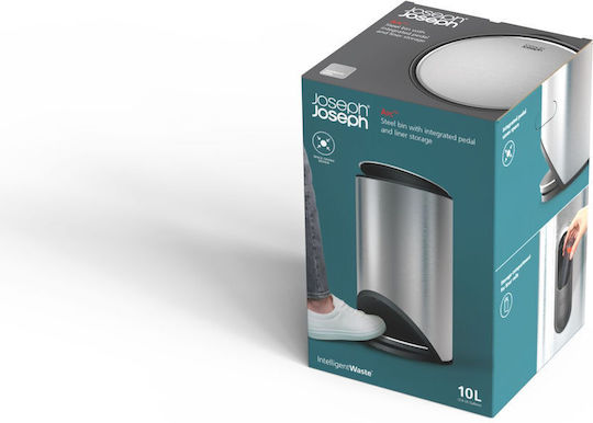 Joseph Joseph Waste Bin Stainless Steel with Pedal Gray 10lt