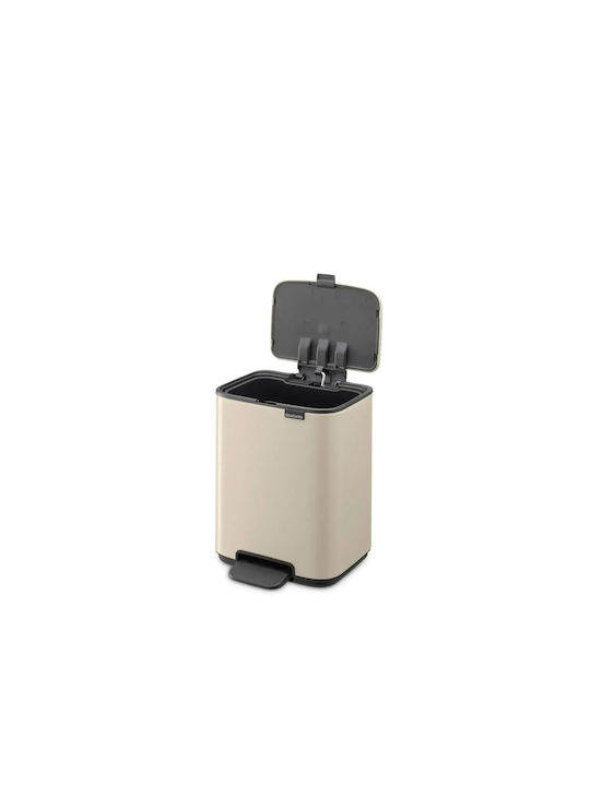 Brabantia Coș de Gunoi Plastic cu Pedală Bej 4lt 1buc
