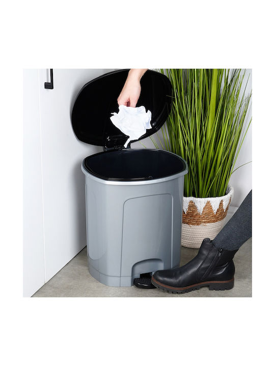 Berilo Plastic Waste Bin with Pedal Grey 21L