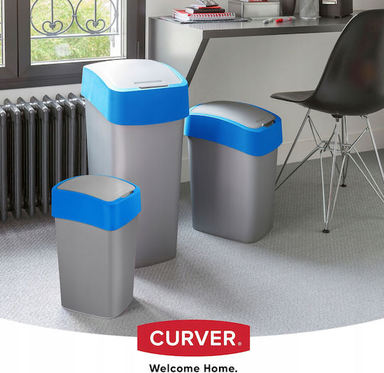 Curver Κάδος Flip Bin Απορριμμάτων Πλαστικός με Αιωρούμενο Καπάκι Μπλε 25lt