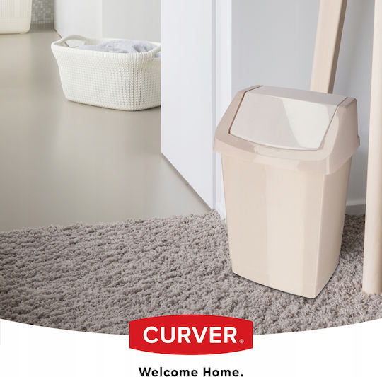 Curver Κάδος Click-It Απορριμμάτων Πλαστικός με Αιωρούμενο Καπάκι Μπεζ 15lt