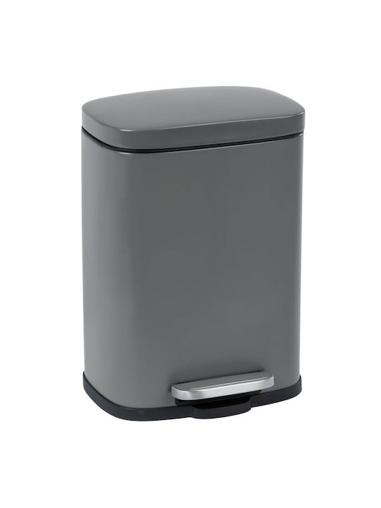 Wenko Wenko Mülleimer Leno Easy-Close aus Inox mit Pedal Grau 5lt