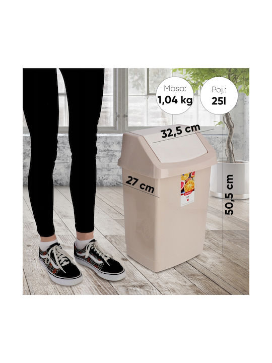 Curver Coș de Gunoi Plastic Bej 25lt 1buc