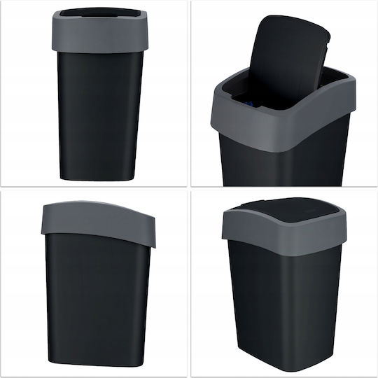 Curver Coș De Gunoi Pacific Flip Din Plastic Negru 50lt