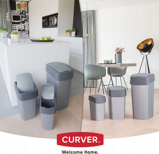 Curver Coș De Gunoi Pacific Flip Din Plastic Negru 50lt
