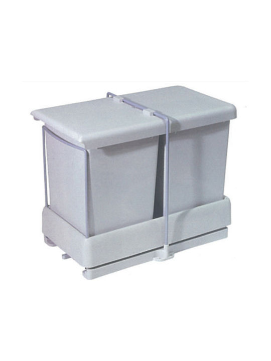 Gollinucci Recycling Plastic Cupboard Bin 21lt Gray