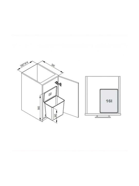 Evo Line Evo Line Kunststoff Mülleimer 16lt