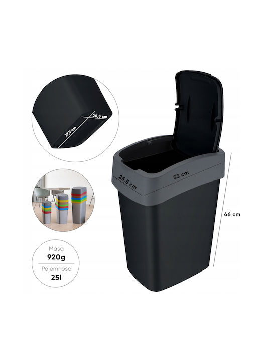 Curver Coș de Gunoi Plastic Negru 25lt 1buc