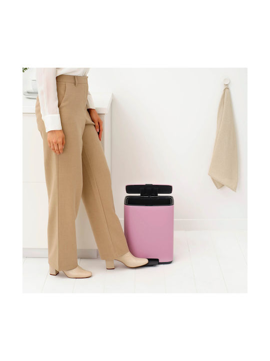Brabantia Bo Pedal Kunststoff Mülleimer mit Pedal Rosa 12lt