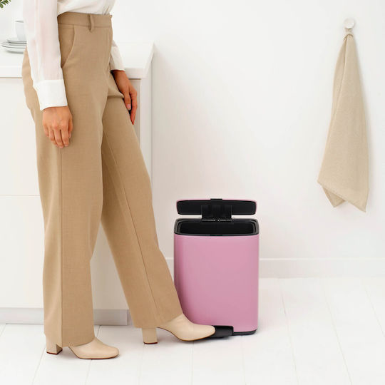 Brabantia Κάδος Bo Pedal Απορριμμάτων Πλαστικός με Πεντάλ 12lt Ροζ
