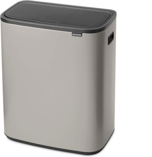 Brabantia Κάδος Bo Touch Ανακύκλωσης Πλαστικός Push Γκρι 60lt