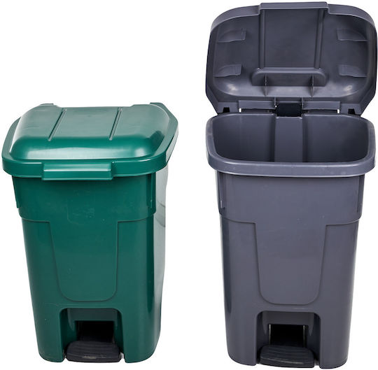 Klikareto Plastic Waste Bin with Pedal Green 60lt