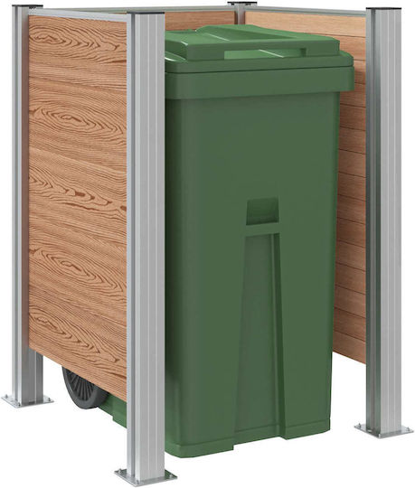 vidaXL Κάδος Απορριμμάτων Μεταλλικός 120lt Καφέ