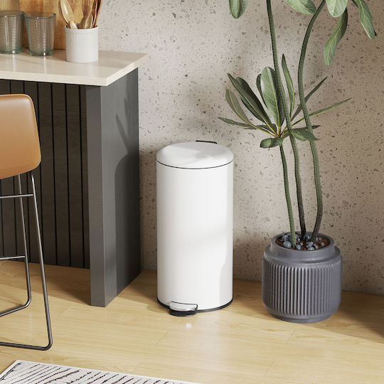 HomCom HomCom Kunststoff Mülleimer Mit Pedal 30l Beiges