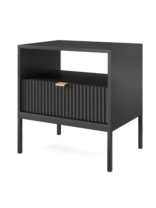 Rechteckig Beistelltisch Palermo Holz Schwarz B54xT39xH56cm