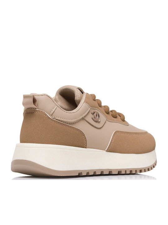Γυναικεία Flatforms Sneakers Μπεζ