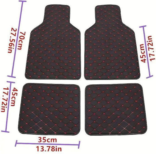 Set Front and Back Car Mats 4 Pieces Black