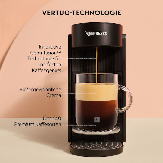 Krups Vertuo UP Kaffeekapselmaschine für Vertuo Kapseln Druckreiniger 15bar Tinten Schwarz